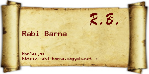 Rabi Barna névjegykártya